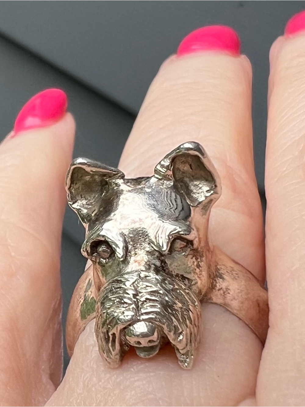 Vintage Silver Scottish Terrier Ring Only Owner Dog Jewelry